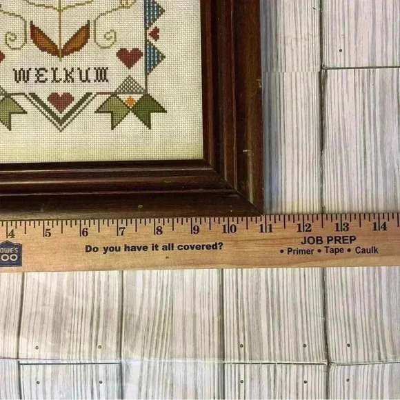 Amish Quaker Needlepoint Embroidered “Welcome” - Picture 3 of 4